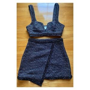 NWOT Anthropologie Tweed Mini Skirt and Bustier  Size Small